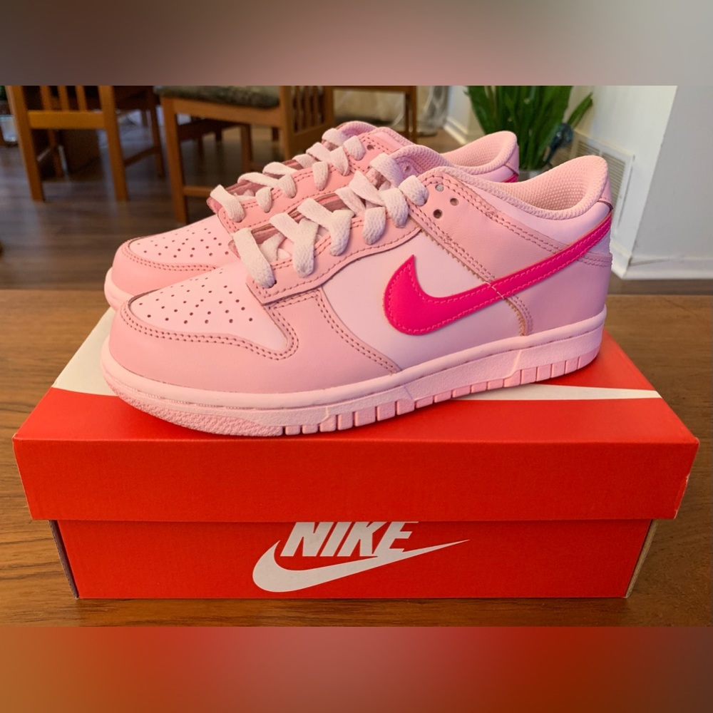 NEW Nike Dunk Low Triple Pink GS - Size 3.5Y / 5W - DH9765-600 Sneakers Shoes - Picture 12 of 13